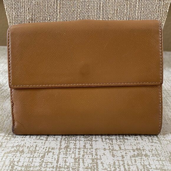 Salvatore Ferragamo Camel Color Compact Leather Wallet - Picture 2 of 11